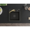 Mexen Vito 1-bowl granite sink with Elia kitchen faucet, black/gold metallic - 6503-75-670101-50-B