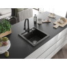 Mexen Vito 1-bowl granite sink with Elia kitchen faucet, black/gold metallic - 6503-75-670101-70