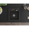 Mexen Vito 1-bowl granite sink with Elia kitchen faucet, black/gold metallic - 6503-75-670101-70
