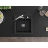 Mexen Vito 1-Bowl Granite Sink with Elia Kitchen Tap, Black - 6503-77-670101-00