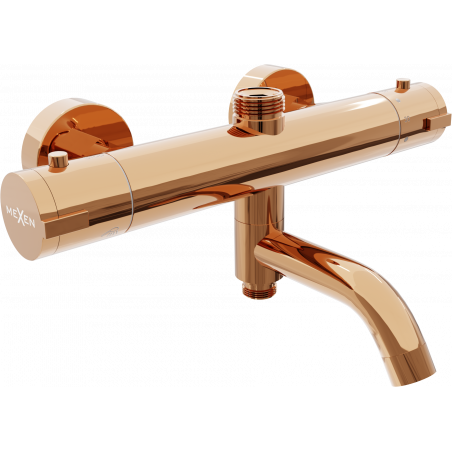 Mexen Kai thermostatic bath and shower mixer tap, Rose gold - 77900-60