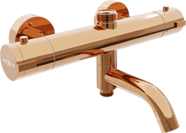 Mexen Kai thermostatic bath and shower mixer tap, Rose gold - 77900-60