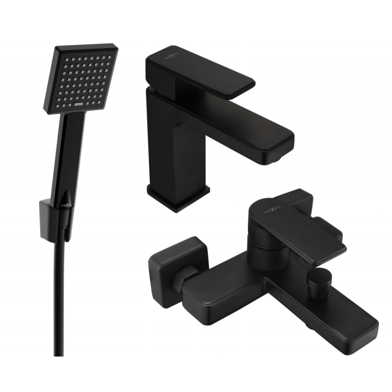 Mexen Mino R45 bath set, black - 72403R45-70