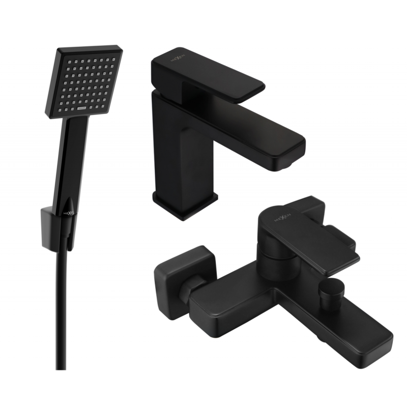Mexen Mino R45 bathtub set, Black - 72403R45-70