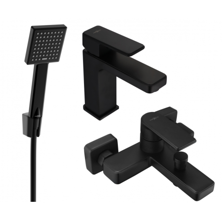 Mexen Mino R45 bath set, black - 72403R45-70