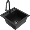 Mexen Vito 1-compartment granite sink with a kitchen mixer tap Elia, Black - 6503-77-670101-70-B