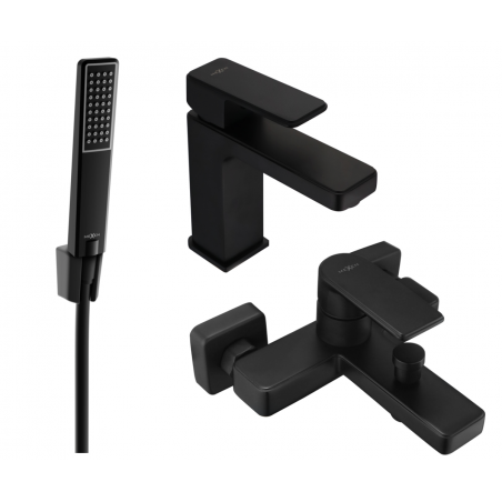 Mexen Mino R72 bath set, black - 72403R72-70