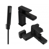 Mexen Mino R77 bathtub set, Black - 72403R77-70