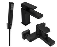 Mexen Mino R77 bathtub set, Black - 72403R77-70