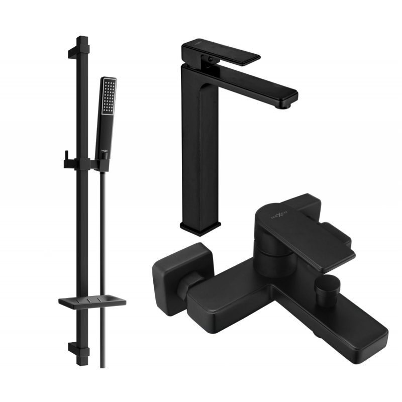 Mexen Mino DQ72 bathtub set, Black - 72413DQ72-70