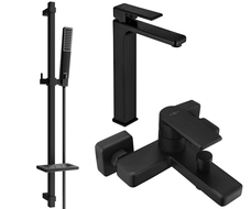 Mexen Mino DQ72 bathtub set, Black - 72413DQ72-70