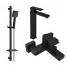 Mexen Mino DQ45 Bath Set, Black - 72413DQ45-70