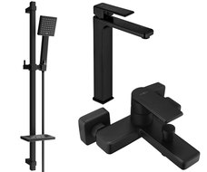 Mexen Mino DQ45 bathtub set, Black - 72413DQ45-70