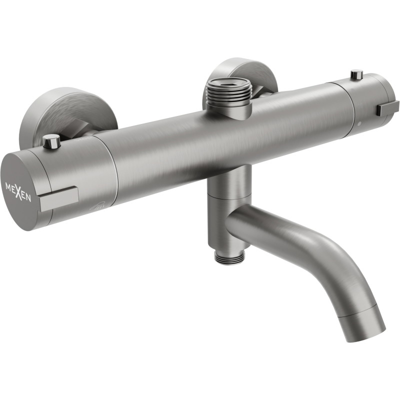Mexen Kai thermostatic bath-shower mixer, brushed gun gray - 77900-66