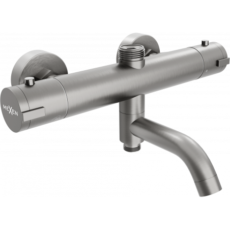 Mexen Kai thermostatic bath-shower mixer, brushed gun gray - 77900-66