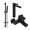 Mexen Mino DQ77 bath set, black - 72413DQ77-70
