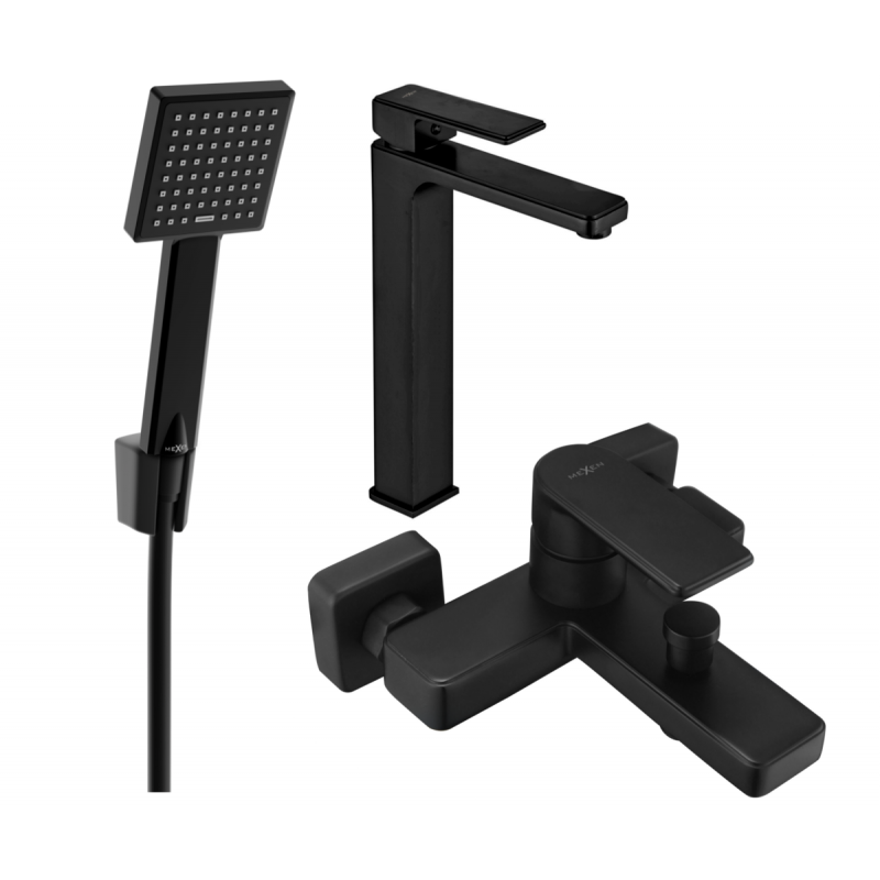 Mexen Mino R45 bath set, black - 72413R45-70