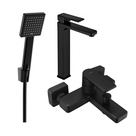 Mexen Mino R45 bathtub set, Black - 72413R45-70
