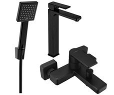 Mexen Mino R45 bathtub set, Black - 72413R45-70