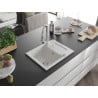 Mexen Enzo 1-bowl granite sink with drainer and Elia kitchen tap, white - 6506-20-670101-00