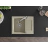 Mexen Enzo 1-compartment granite sink with a drip tray and kitchen mixer tap Elia, Beige - 6506-69-670101-00