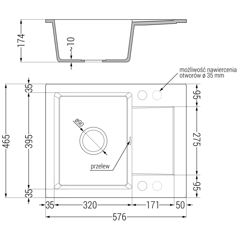 Mexen Enzo 1-bowl granite sink with drainer and Elia kitchen tap, white - 6506-20-670101-50