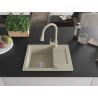 Mexen Enzo 1-compartment granite sink with a drip tray and kitchen mixer tap Elia, Beige - 6506-69-670101-69