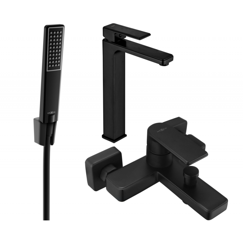 Mexen Mino R72 bath set, black - 72413R72-70