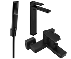 Mexen Mino R72 bathtub set, Black - 72413R72-70