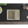 Mexen Enzo single-bowl granite sink with drainer and kitchen faucet Elia, beige - 6506-69-670101-50