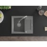 Mexen Enzo 1-compartment granite sink with a drip tray and kitchen mixer tap Elia, Grey - 6506-71-670101-71