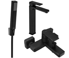 Mexen Mino R77 bathtub set, Black - 72413R77-70