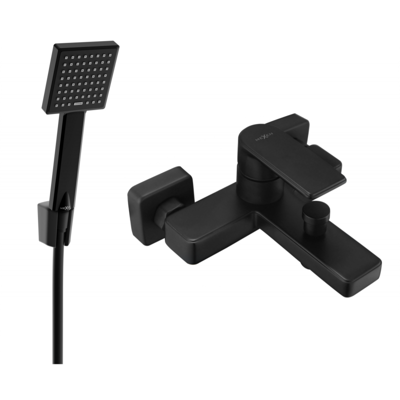 Mexen Mino R45 bathtub mixer tap with shower head, Black - 7243R45-70