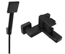 Mexen Mino R45 bathtub mixer tap with shower head, Black - 7243R45-70