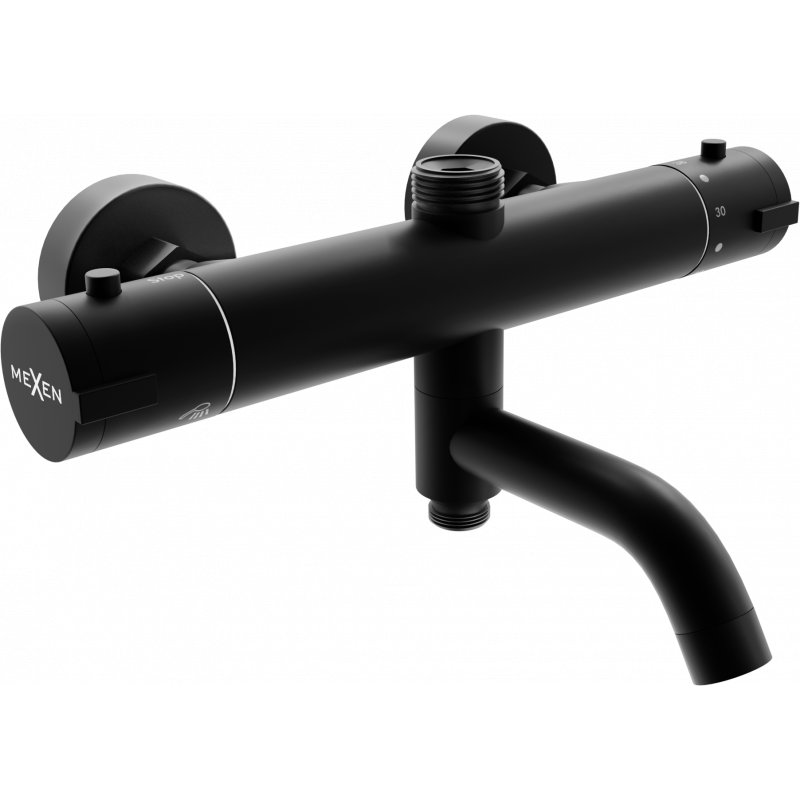 Mexen Kai thermostatic bath-shower mixer, black - 77900-70