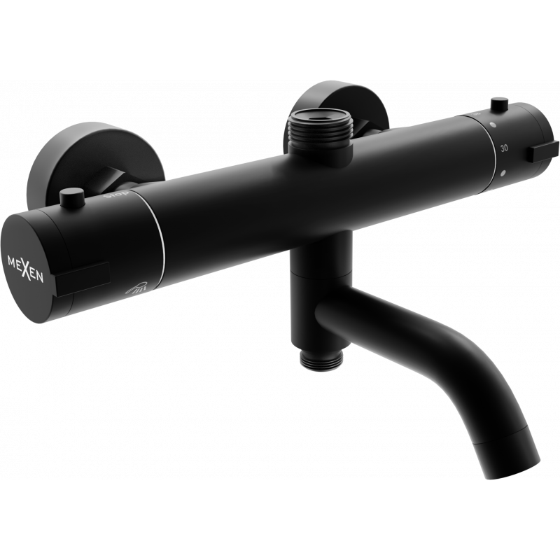 Mexen Kai thermostatic bathtub-shower faucet, black - 77900-70