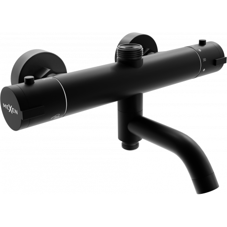 Mexen Kai thermostatic bath-shower mixer, black - 77900-70