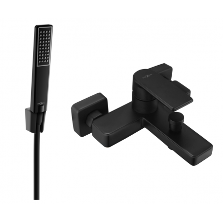 Mexen Mino R72 Bathtub Faucet Set with Shower, Black - 7243R72-70