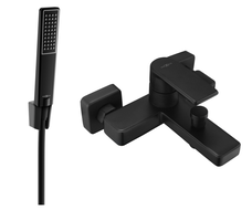 Mexen Mino R72 bathtub mixer tap with shower head, Black - 7243R72-70