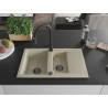 Mexen Gaspar granite sink 1.5-bowl with drainer and kitchen faucet Elia, beige - 6507-69-670101-70