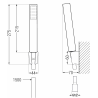 Mexen Mino R77 bathtub faucet with shower set, black - 7243R77-70