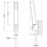 Mexen Mino R77 bathtub mixer tap with shower head, Black - 7243R77-70