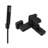 Mexen Mino R77 bathtub mixer tap with shower head, Black - 7243R77-70