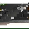 Mexen Gaspar 1.5-compartment granite sink with a drip tray and kitchen mixer tap Elia, Black/Silver metallic - 6507-73-670101-00