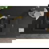 Mexen Gaspar 1.5-compartment granite sink with a drip tray and kitchen mixer tap Elia, Black/Gold metallic - 6507-75-670101-50-B