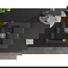Mexen Gaspar 1.5-compartment granite sink with a drip tray and kitchen mixer tap Elia, spotted black - 6507-76-670101-70