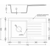 Mexen Pablo 1-compartment granite sink with a drip tray and kitchen mixer tap Elia, Beige - 6510-69-670101-00