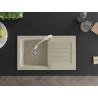 Mexen Pablo 1-bowl granite sink with drainer and kitchen faucet Elia, beige - 6510-69-670101-69
