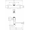 Mexen Cube thermostatic bath and shower mixer tap, Chrome - 77910-00