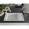Mexen Elias granite kitchen sink 1-bowl with drainer and kitchen faucet Elia, white - 6511-20-670101-20